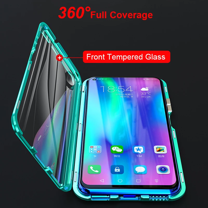 Металлический противоударный чехол-бампер для Huawei honor 20 чехол с магнитной
