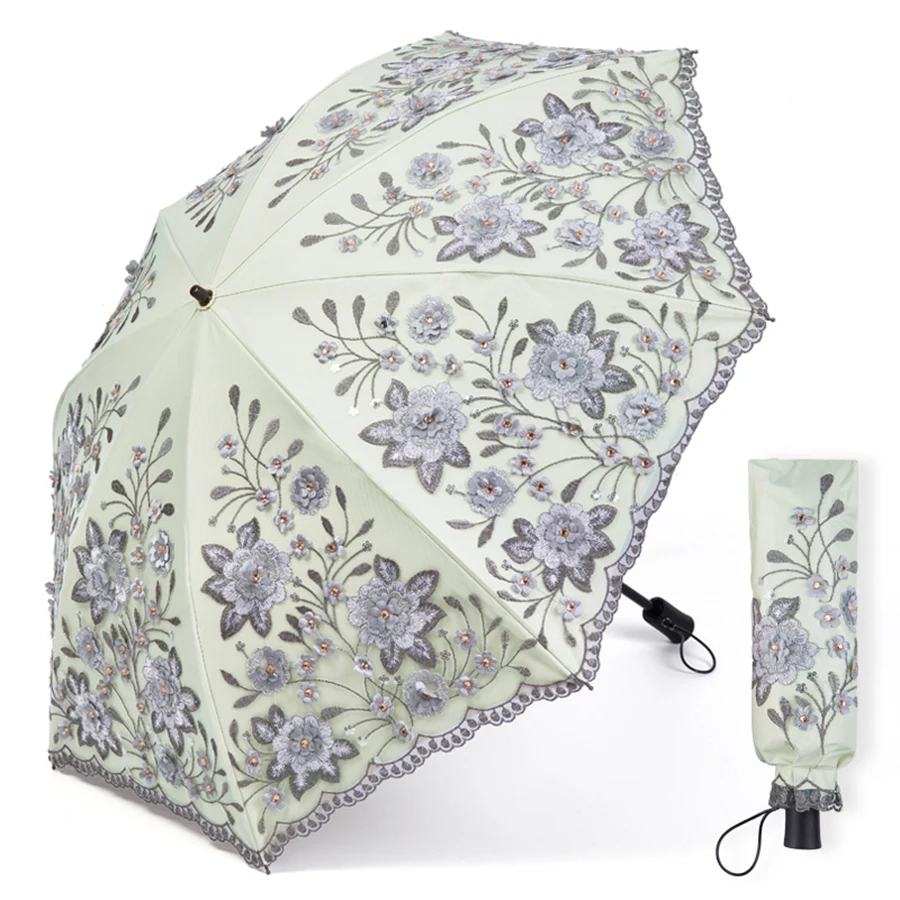 Винтажный Зонт от дождя складной зонт солнца для женщин кружевные Роскошные