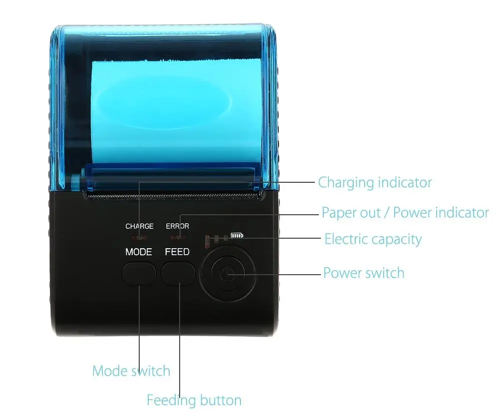 Zjiang ZJ-5805 58 мм беспроводной термопринтер Bluetooth 4,0 ESC POS 90 мм/сек. Чековая печатная машина для супермаркета PK MTP-II