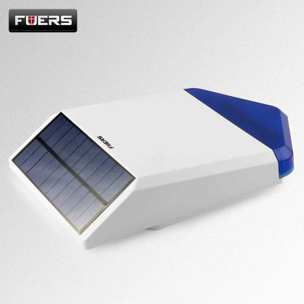 FUERS Outdoor Solar Siren Waterproof Wireless Siren With Burglar Alarm Flash Light For G95 G34 G60 Home Alarm System enlarge