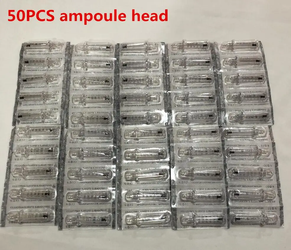 50pcs ampoule Превосходное качество 0,3 мл одноразовая ампульная головка для гиалуронового пистолета гиалуроновая ручка Высокого Давления Шприц для удаления морщин - Габаритные размеры: 50pcs ampoule