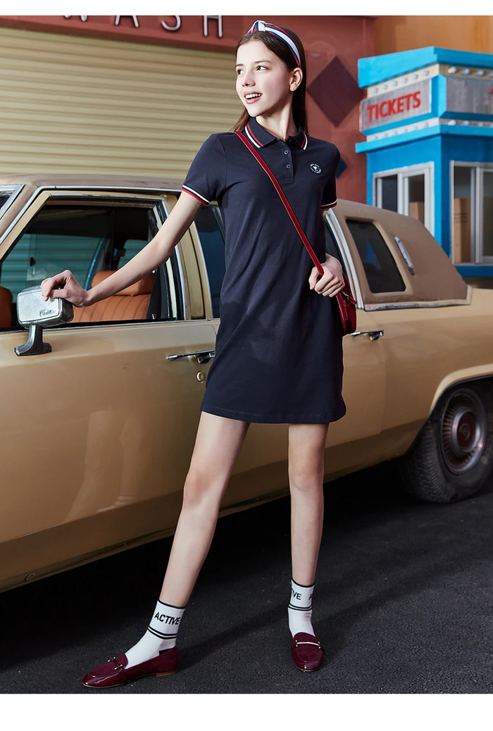 Giordano хлопковое платье Polo с вышивкой на груди, выполнено из натурального хлопка и лайкры,есть несколько вариантов цветов и моделей данного платья, широкий размерный ряд