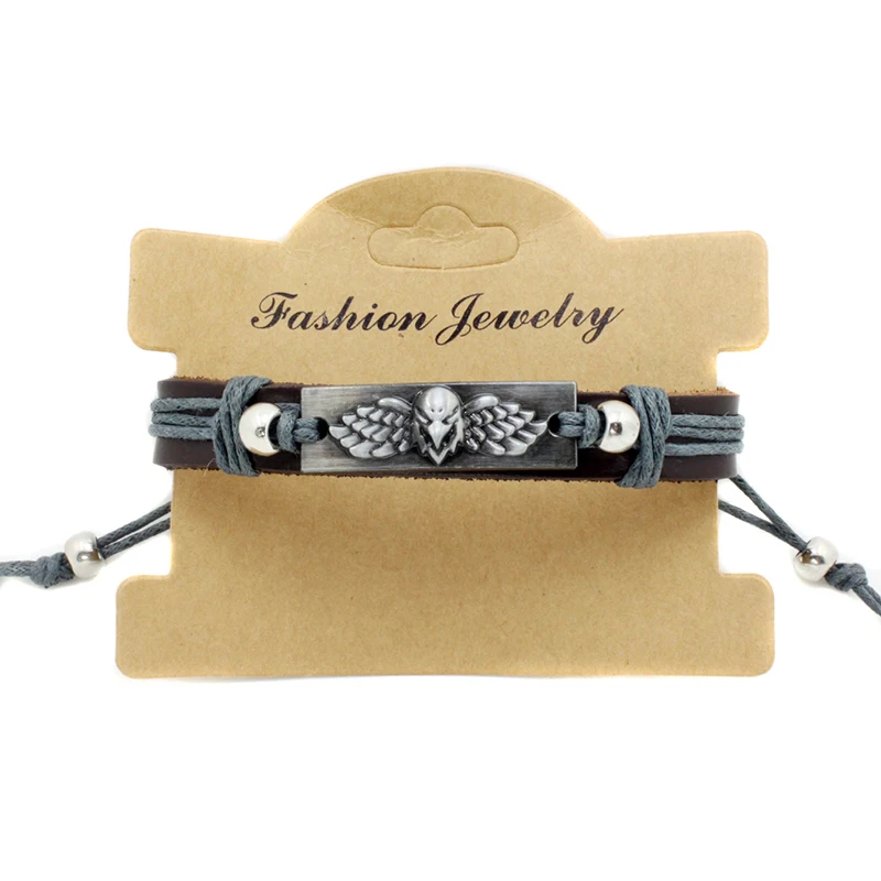 10# Наручный браслет из натуральной кожи с черепом, якорем и модным мужским украшением в коричневом и черном цвете.