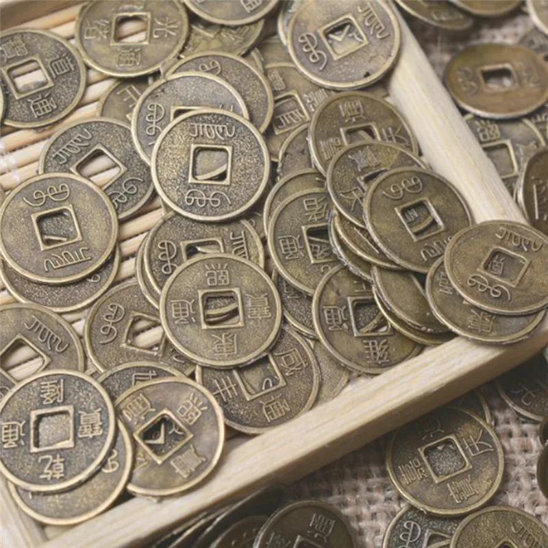 100 шт Китайский древний фэн-шуй удачная монета хороший приносящий удачу Дракон и Феникс античный богатство коллекция денег подарок 10 мм