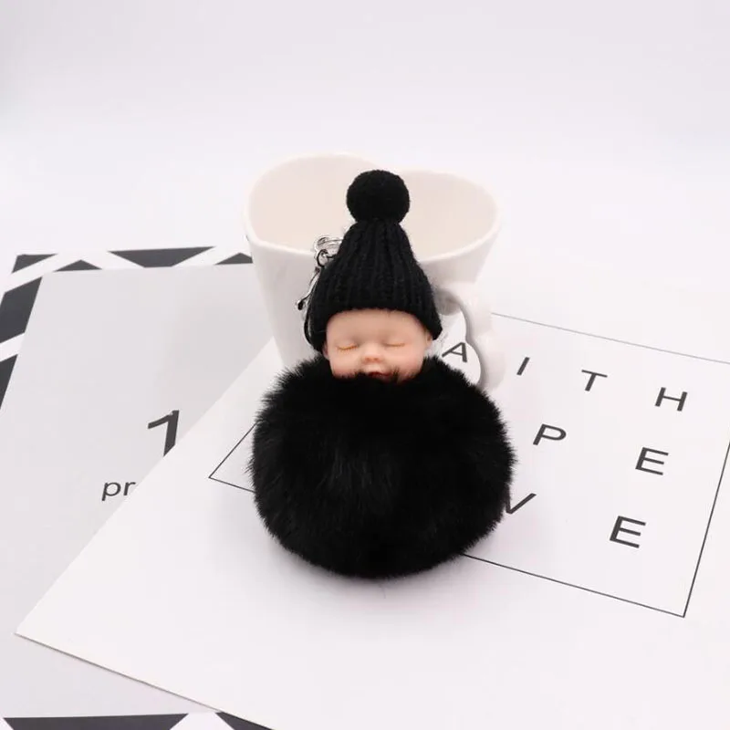 10 шт./лот сувениры для вечеринок милый спящий Детский пушистый брелок с шариками