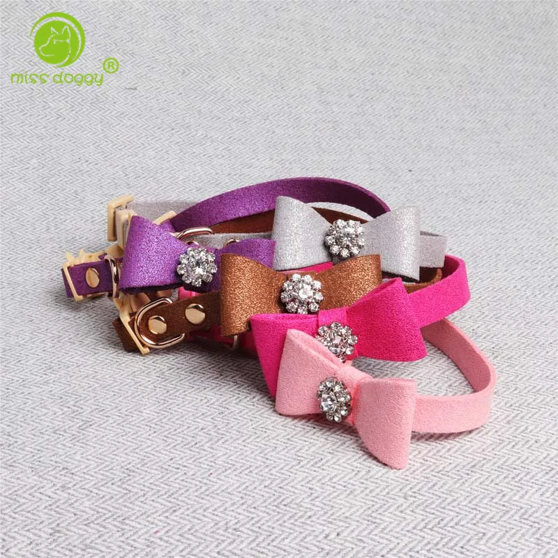 Принцесса Милая Собака ошейники для маленьких собак Bling Rhinestone Щенок Воротник прочный собака свинец Чихуахуа аксессуары воротник Перро 05E