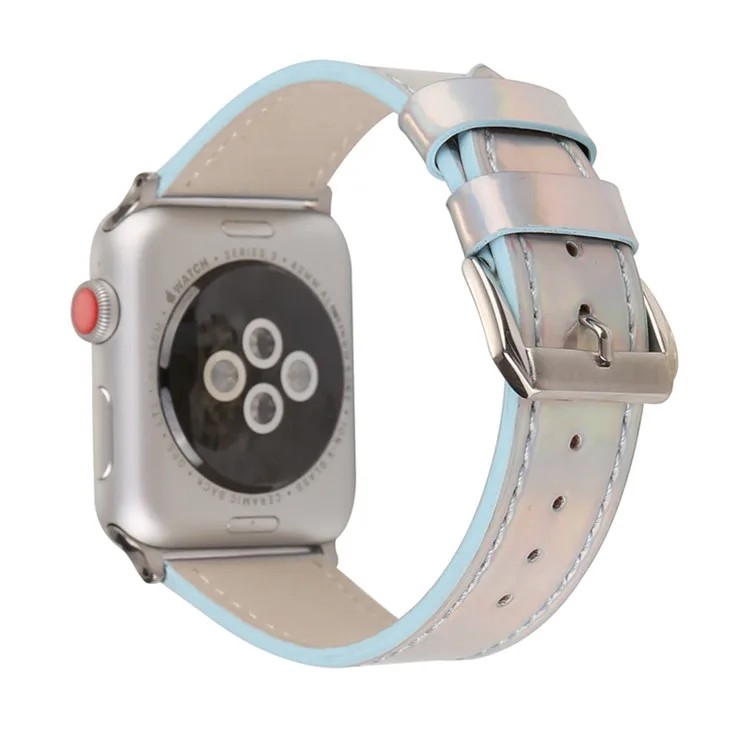 3D Браслет для Apple Watch Band 44 мм 40 мм ремешок для Apple Watch Band 38 мм 42 мм ремень из коровьей кожи серии 4 3 2 1 полосы - Цвет ремешка: blue