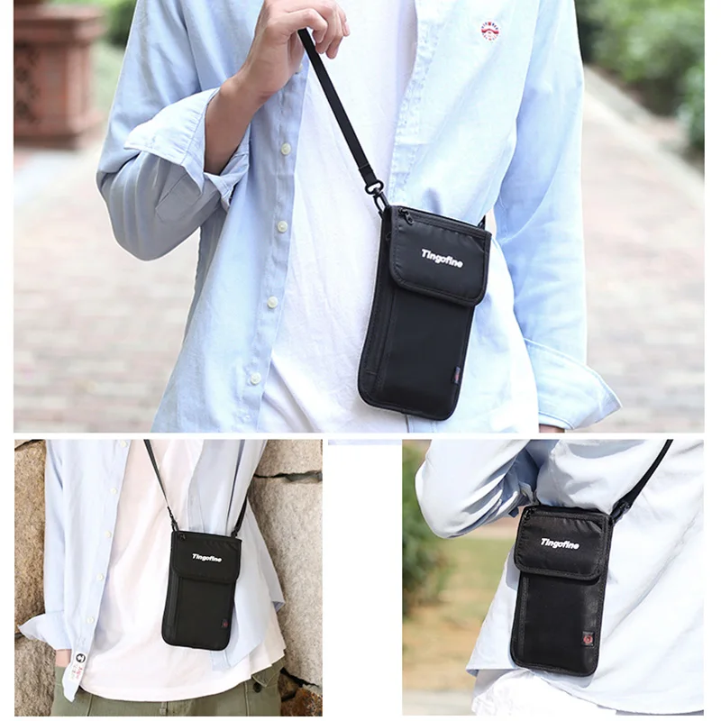 Travel Neck Ultra Slim Wallet Passport Holder RFID Blocking Hidden Money Pouch Security for Men Women Tarjetero Mujer