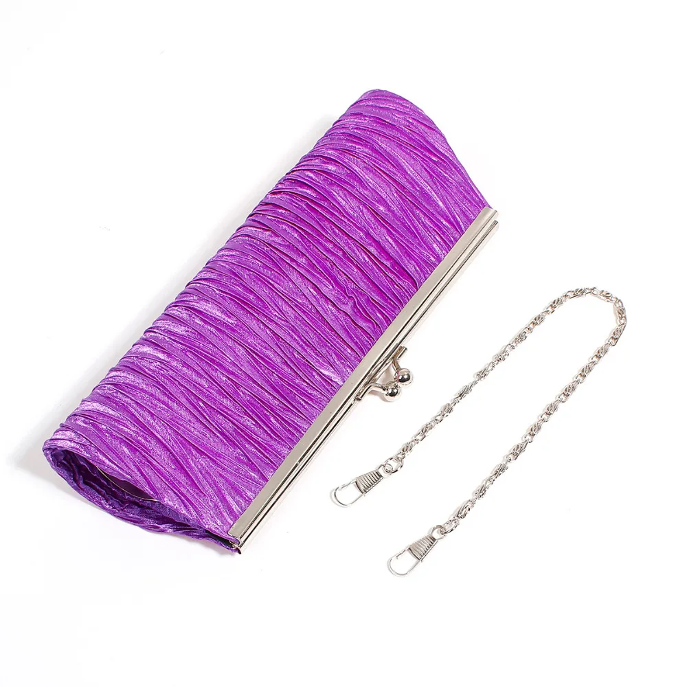 PACGOTH/Новинка модная гладкая атласная прямоугольная фиолетовая белая вечерняя