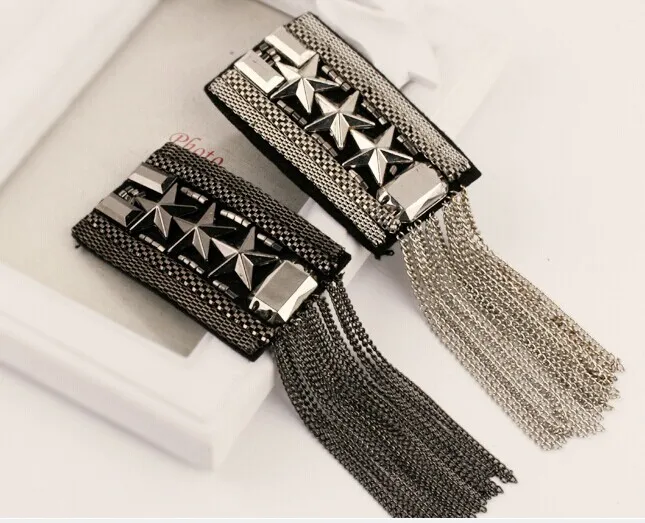 Kpop новая мода винтажные кисточки эполеты роскошная панк ювелирные изделия мужской пиджак аксессуары оптом/булавки/брошки/скапуляр/эполеты.