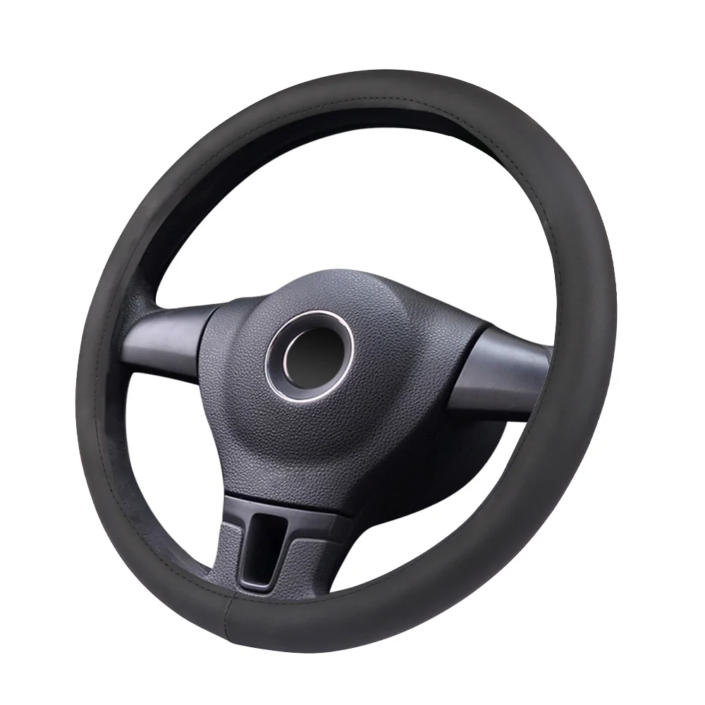 

GLCC 38 cm DIY Steering Wheel Covers Micro Fiber Leather Car Interior Accessories Black Case Covers For Steering Wheel Protector