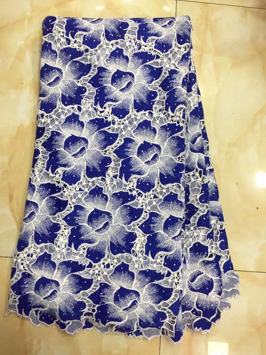 

latest High Quality African cord Lace Fabric New Silk French guipure Lace Fabric Blue Cord Nigerian Lace Fabric for DressLYY927A