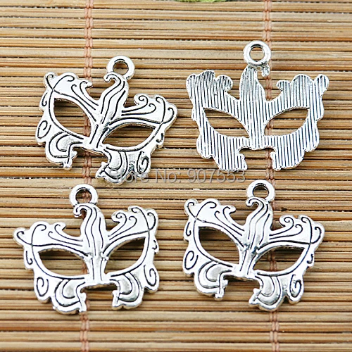 

30pcs tibetan silver tone mask design charms EF1997