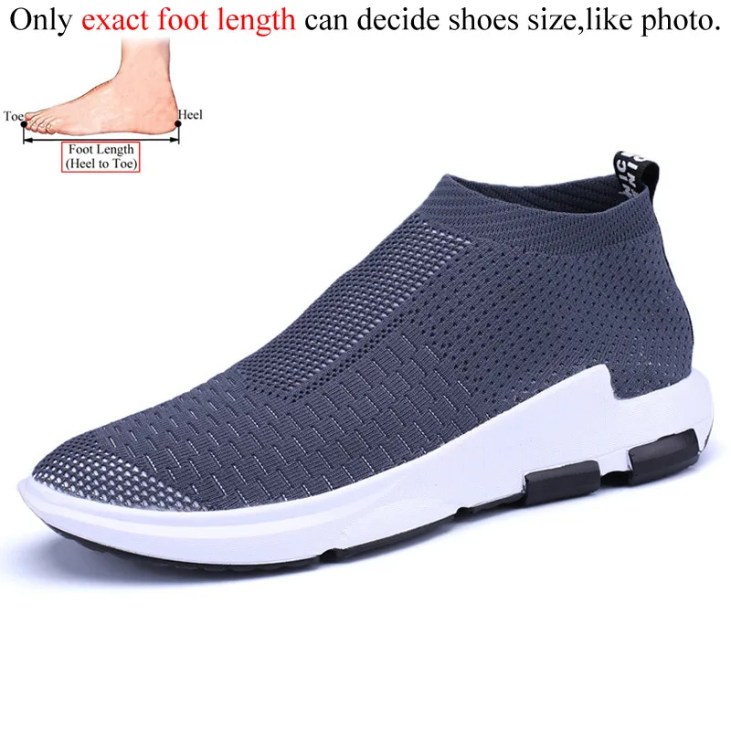 Gray sport shoes men running for sock sneaker women black red breathable summer sneakers gym mens trainers footwear big size 47 48 - Цвет: Gray