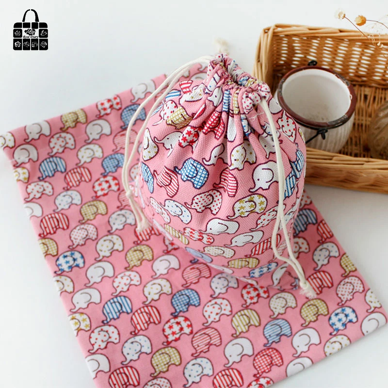 Сумка-Пыльник из 100% хлопка с принтом розового слона дорожная сумка для хранения