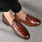 Мужские модельные туфли из крокодиловой кожи; итальянские лоферы; брендовая мужская официальная обувь; кожаные свадебные туфли; классические мужские слипоны sepatu pria