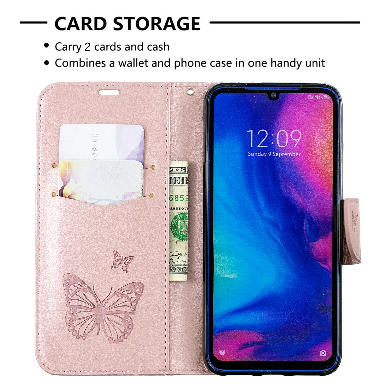 Чехол из искусственной кожи для Xiaomi Redmi Note 7 Pro чехол книжка с бумажником 6 телефона