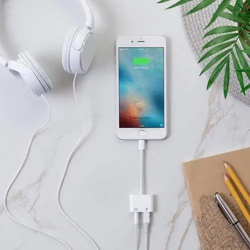 2 в 1 аудио адаптер зарядный кабель для наушников для iPhone 7 8 plus X Aux Jack гарнитура для Lightning 3,5 мм для наушников N20C