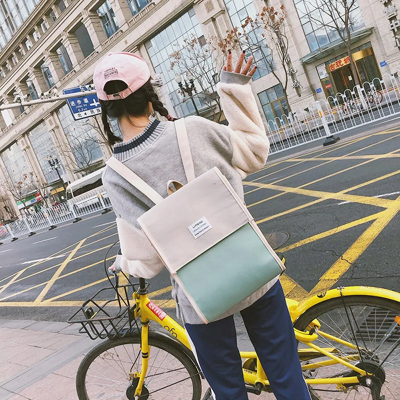 Женский рюкзак,, корейский стиль, Harajuku, рюкзак, простой, квадратный, японский, для средней школы, мягкая, для сестры