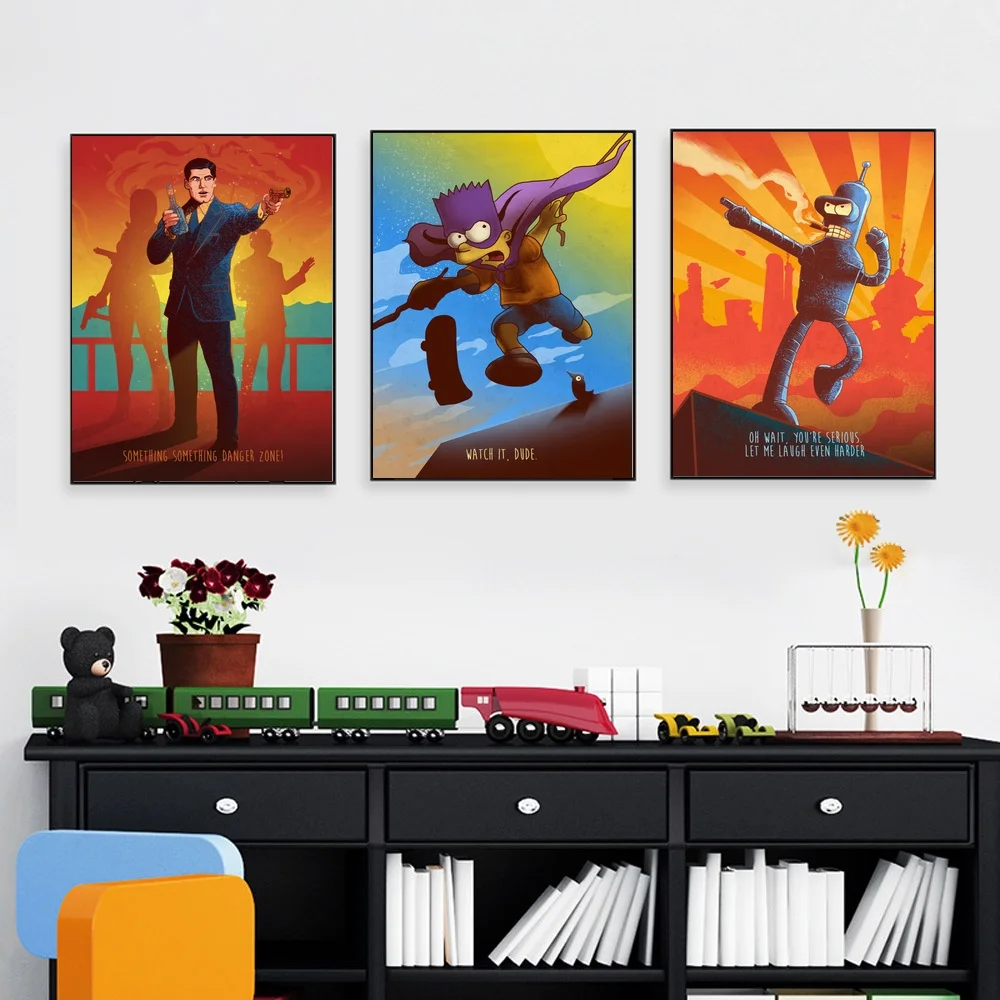 Мультяшный Френзи Холст плакат художественные принты Картина Настенная картина