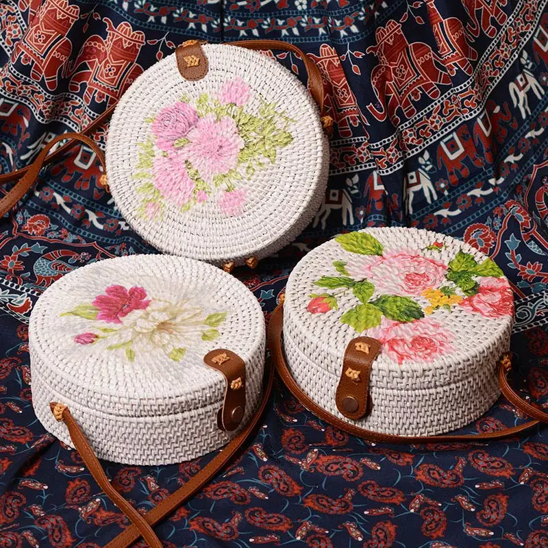 Sac Femme женская сумка из ротанга летние пляжные сумки через плечо ручная работа