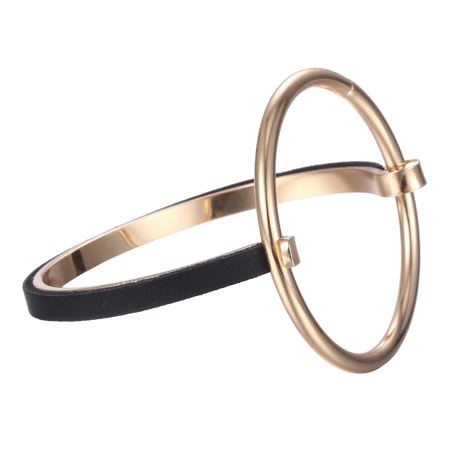 Минималистичный Панк круглый браслет для женщин золотой цвет преувеличенный