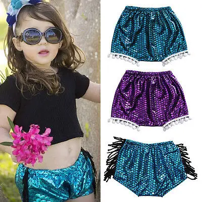 Милые детские шаровары шорты русалки для девочек штаны подгузник|girls shorts|kids shorts