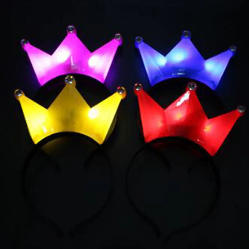 Crown hair band Светящиеся роговые рога, ободок для волос в шинах, светильник для волос, заколка для головы, светильник, обруч для головы, корона, держатели головных уборов вечерние, сделай сам, украшение - Цвет: Crown hair band