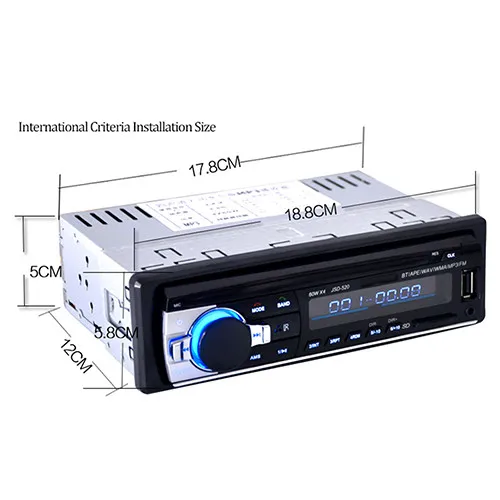 Горячая Автомобильная FM радио Bluetooth 1 DIN в тире 12 V SD/USB Aux вход FM стерео головное устройство