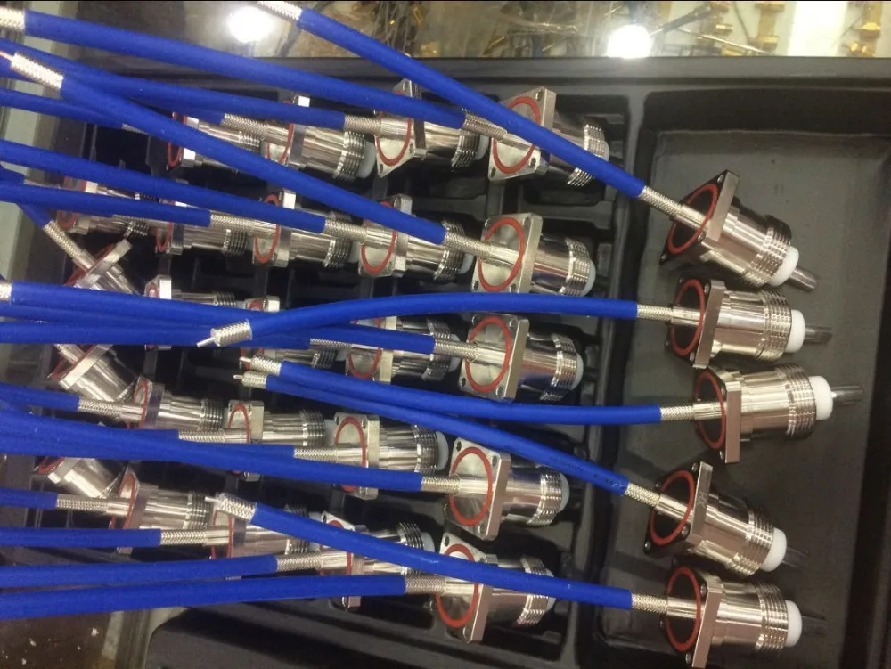 RF 7/16 DIN Женский Джек центр 4 отверстия фланец припой 250 # коаксиальный 100 мм Новый и
