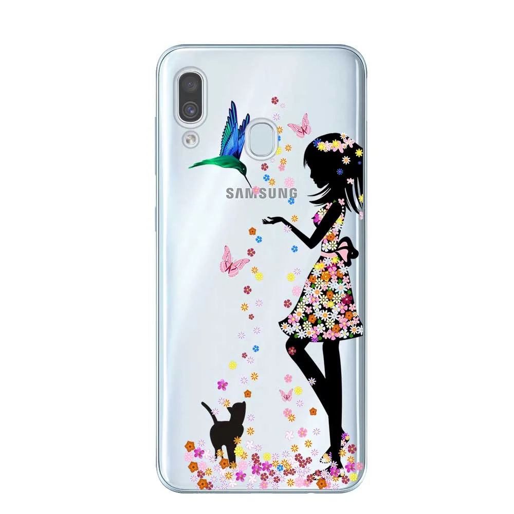 Мультфильм девушка цветок чехол для телефона в форме кактуса для samsung A10 A20 A30 A40 A50 A60 A70 A80 M10 M20 M30 M40 ТПУ чехол на заднюю панель