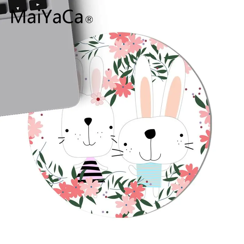 Maiyaca милый кролик шаблон DIY дизайн игровой с узором круглый коврик для мыши