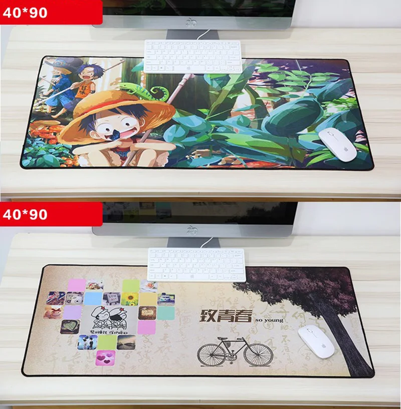 900X400 мм коврик для мыши Аниме оригинальные резиновые игровые mausepad большого размера для клавиатуры мыши стол для компьютера нескользящий коврик