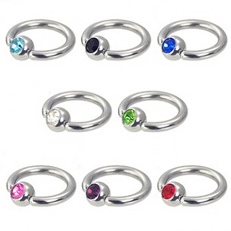 Кольца из нержавеющей стали для носа и губ 2 шт. Кристальные шпильки ушей кольцо