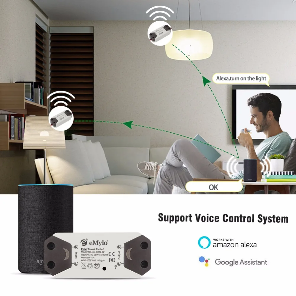 1CH eMoly Wifi переключатель релейный модуль AC90V-250V 220 В беспроводное ламповое реле Таймер выключателя переключатель для умного дома Автоматизация