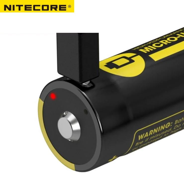 Nitecore NL1826R 2600 мАч 3 6 В Micro USB перезаряжаемый литий ионный аккумулятор 18650 с зарядным