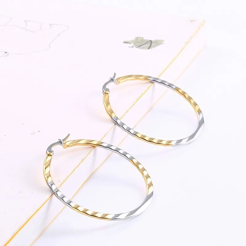 Женские сережки-кольца RIR круглые сережки из нержавеющей стали серебристого