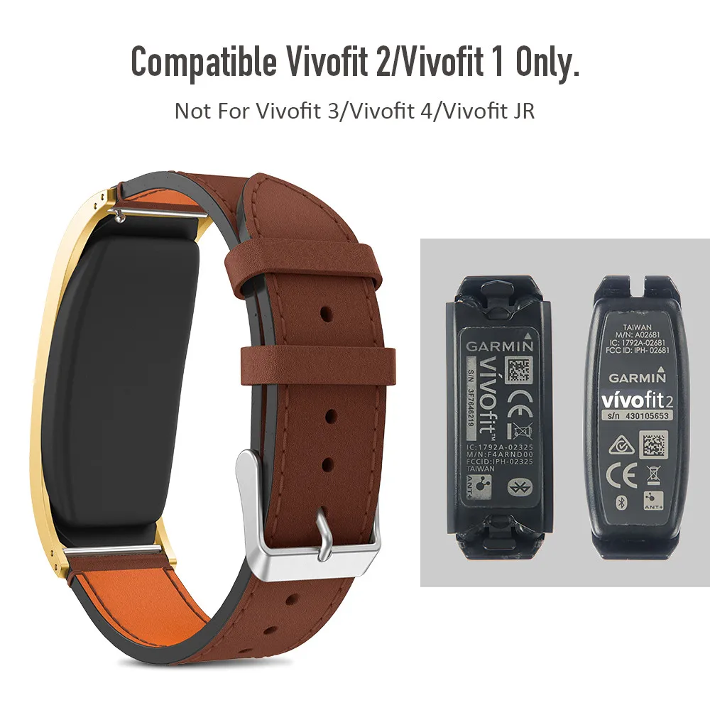 Кожаный ремешок для Garmin Vivofit 2 сменный кожаный ремешок для часов с металлической застежкой для Garmin Vivofit 2 напульсники