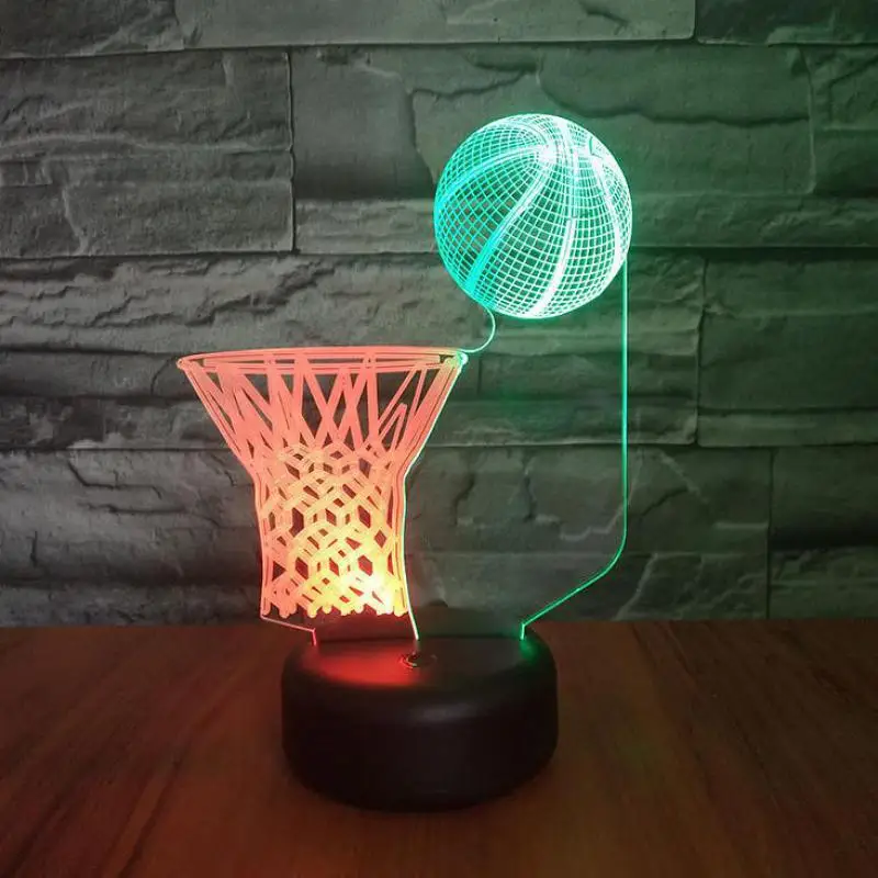 Баскетбольная рамка Led 3d ночник креативная красочная сенсорная 7 цветов меняющая
