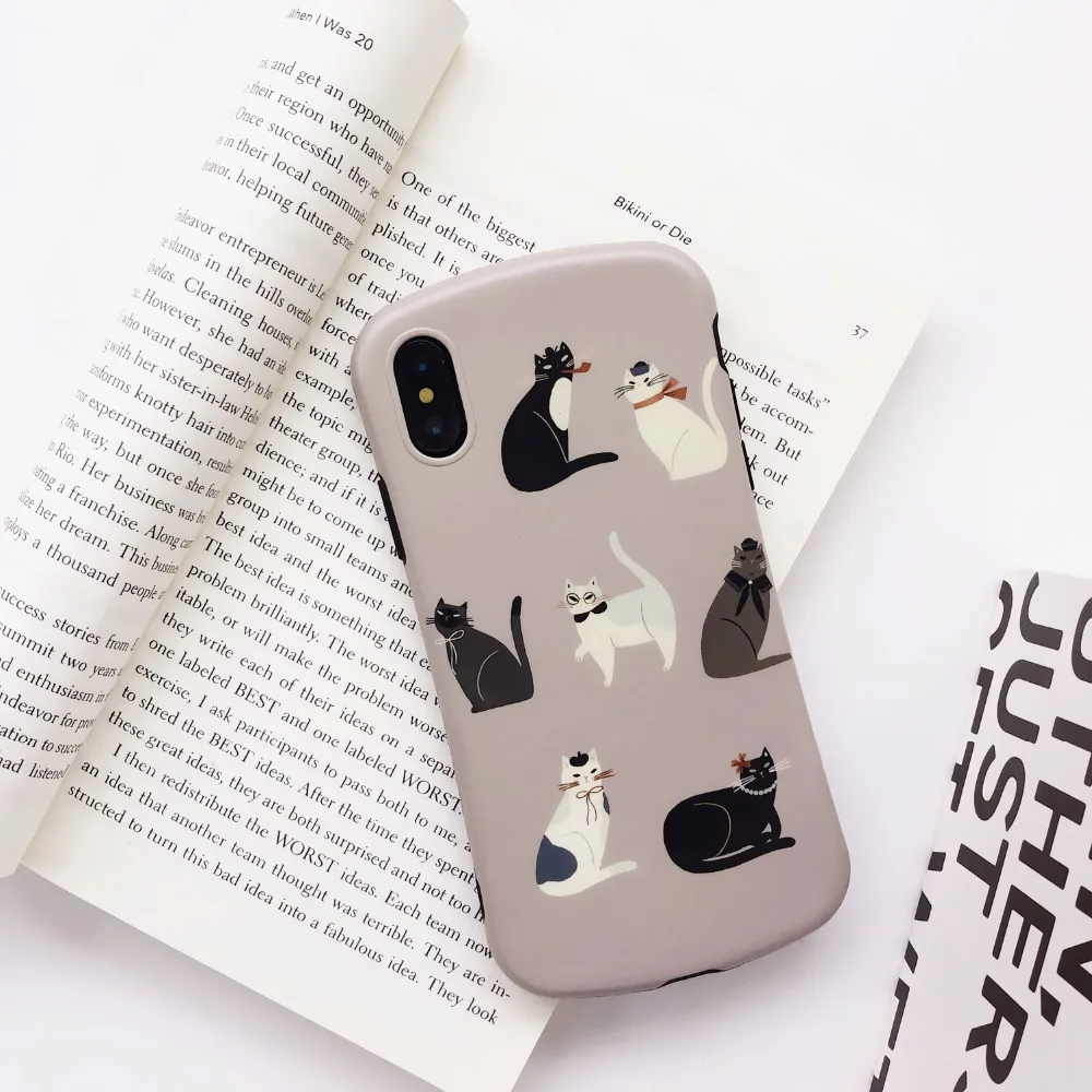 ORYKSZ Винтажный чехол для телефона с рисунком кота из мультфильма iphone X XR XS Max 8 7 6S Plus