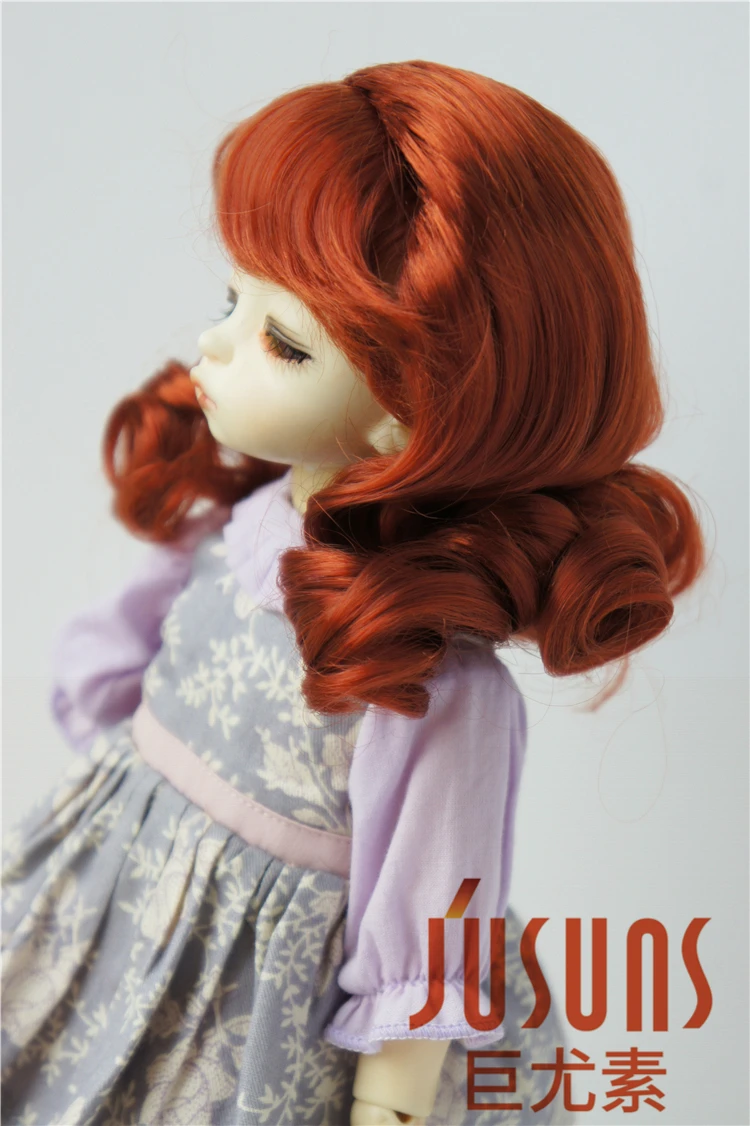 JD038 YOSD 1/6 мягкий синтетический, мохеровый, для куклы парик ластик парик с длинными кудрявыми волосами с челкой для BJD 6-7 дюймов куклы парики