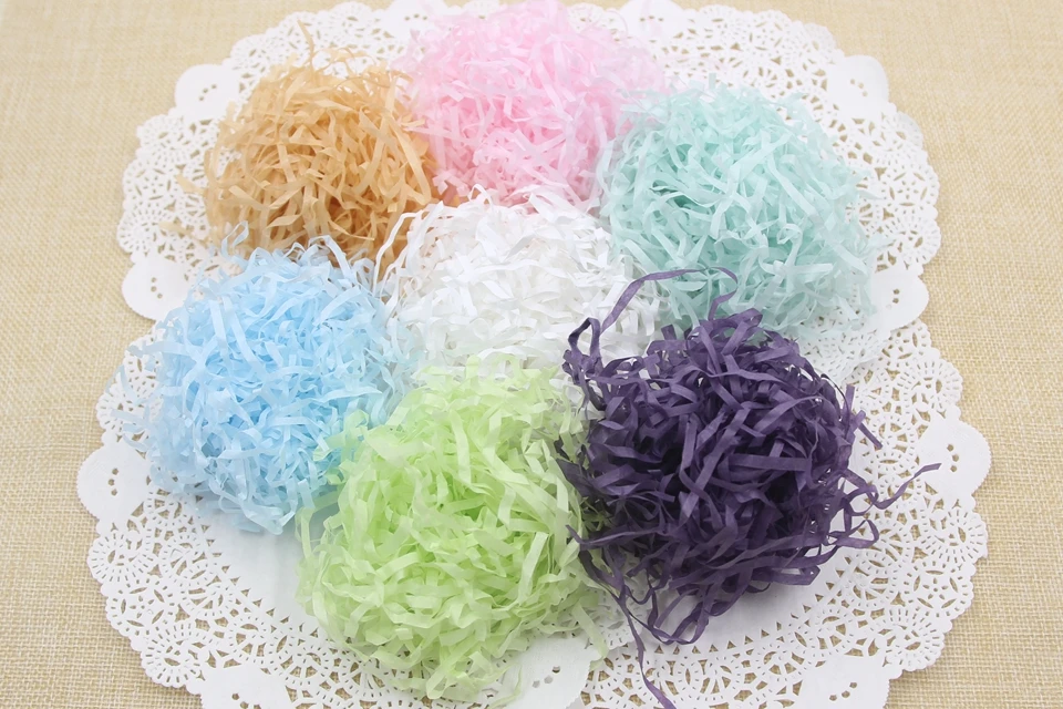 20 г/пакет измельченные Crinkle бумажная рафия конфетти DIY сухая соломенная Подарочная коробка наполнение материал Свадьба/День рождения украшения