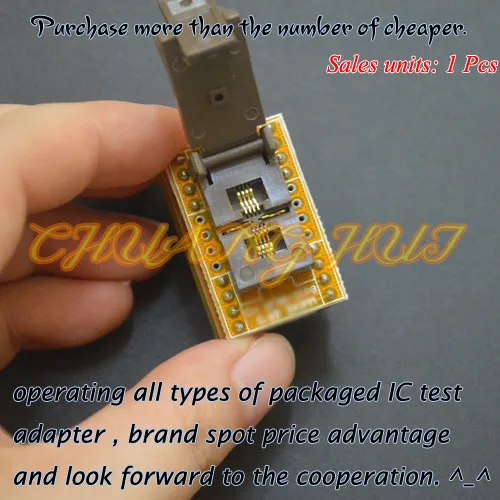 IC TEST QFN8 to DIP8 Programmer adapter WSON8 DFN8 MLF8 test socket Pitch=0.65mm Size=3.3x3.3mm