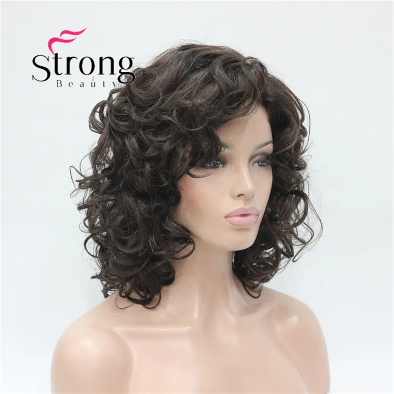 StrongBeauty короткий супер кудрявый толстый блондин полный синтетический парик парики