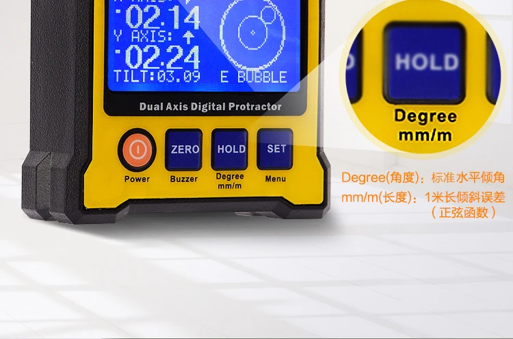 Horizontal Ruler Mini High Precision Two-axis Digital Display Multifunctional Home Decoration Tool DXL360