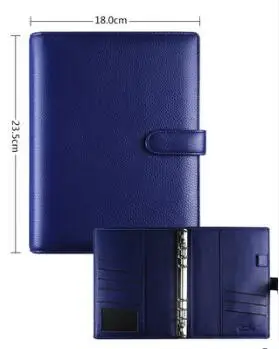 A5 With Hasp Blue Натуральная кожа логотип на заказ A5 A6 Блокнот из воловьей кожи для путешественников вкладыш офис мини A7 Блокноты Дневник связующее кольцо - Цвет: A5 With Hasp Blue