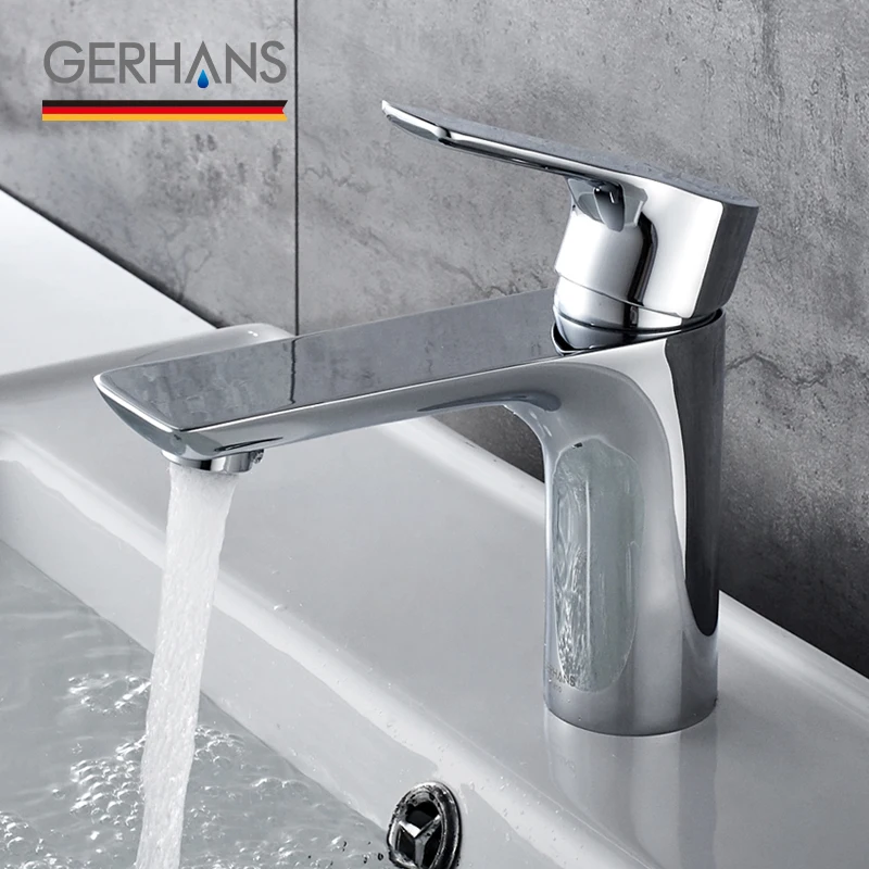 GERHANS Irismart белый смеситель для ванной комнаты с одной ручкой латунный