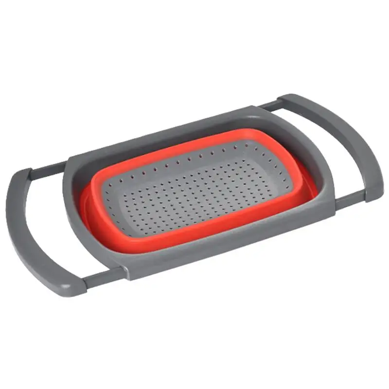 Collapsible Scalable Silicone Colander Folding Kitchen Silicone Strainer Fruit Vegetable Wash Colanders kitchen Cooking Tool