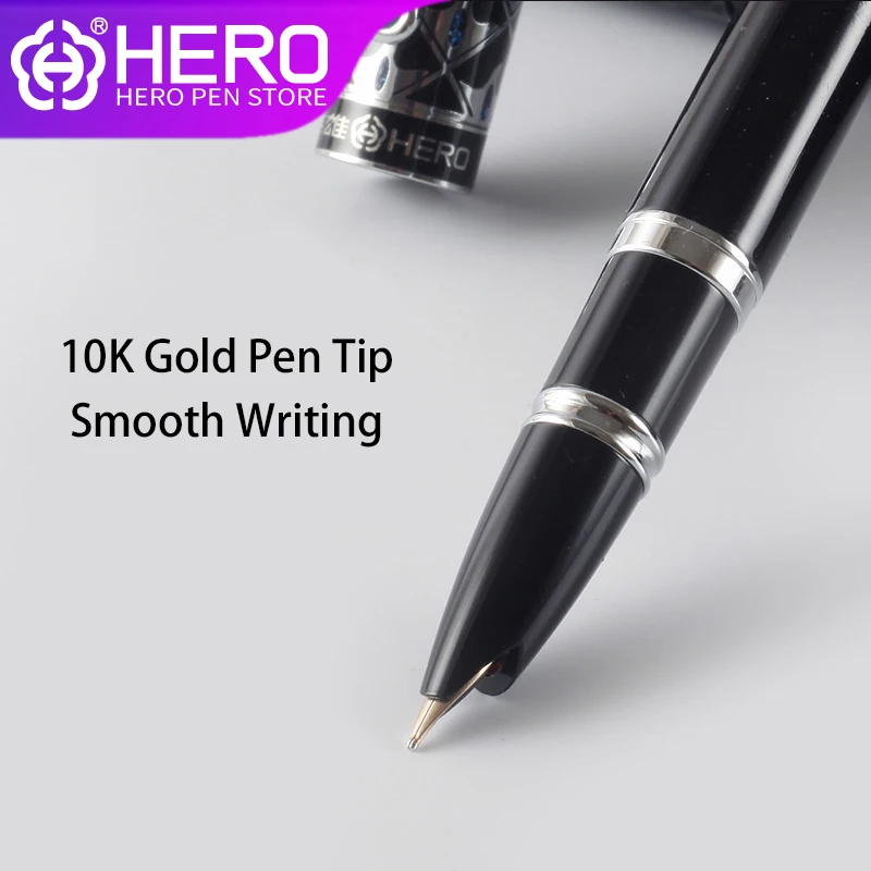 Ручки перьевые Hero с золотым наконечником из кристалла для офиса и делового письма, перо Iraurita с подарочной коробкой, гладкая ручка 1110.
