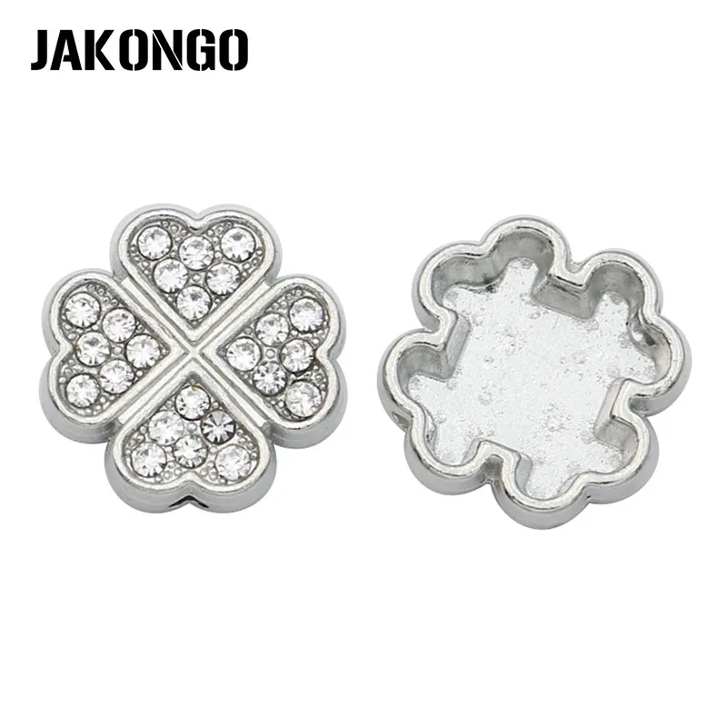JAKONGO посеребренные бусины-разделители в форме клевера для изготовления